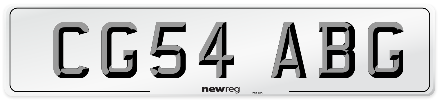 CG54 ABG Number Plate from New Reg